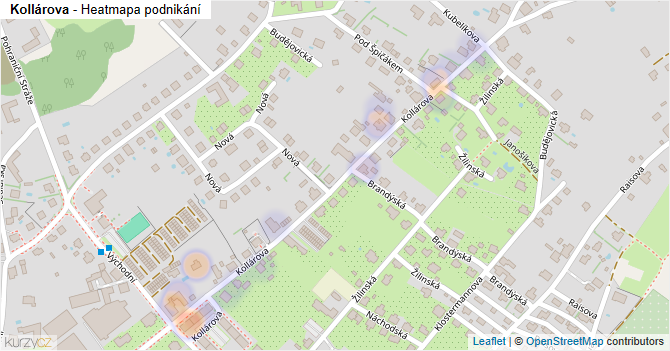 Kollárova - mapa podnikání