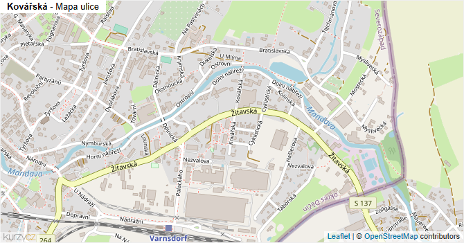 Kovářská - mapa ulice