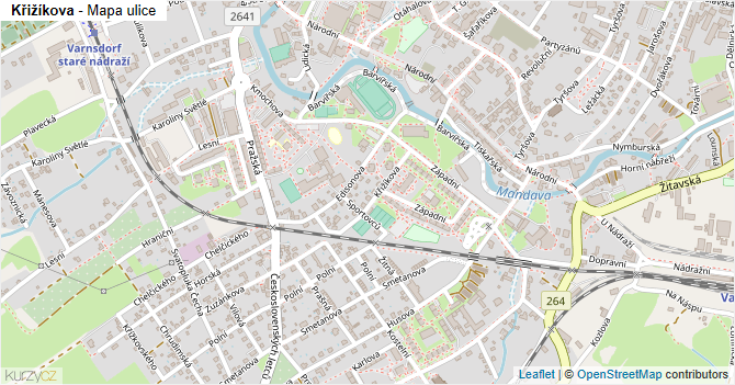 Křižíkova - mapa ulice