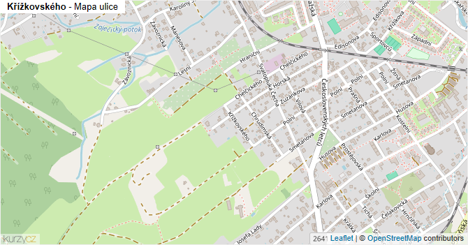 Křížkovského - mapa ulice
