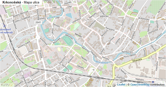 Krkonošská - mapa ulice