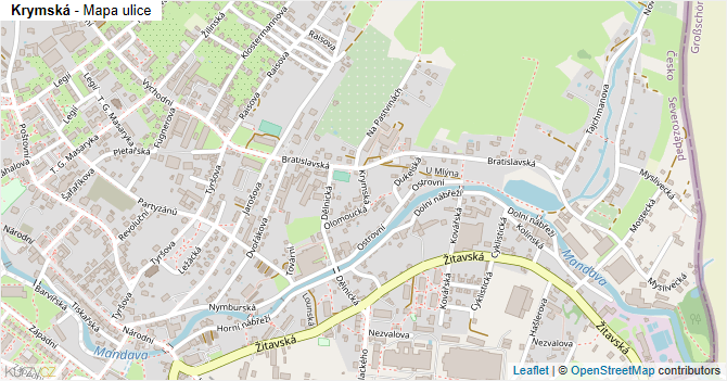 Krymská - mapa ulice