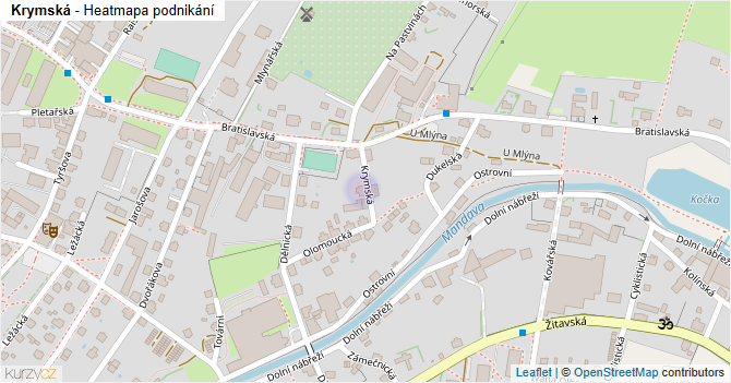Krymská - mapa podnikání