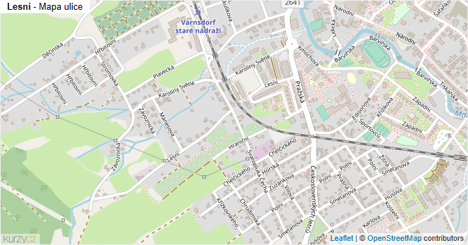 Lesní - mapa ulice