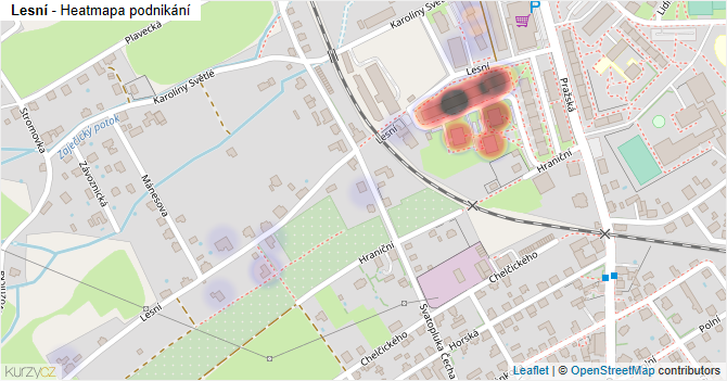 Lesní - mapa podnikání