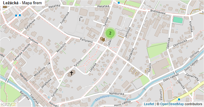 Ležácká - mapa firem