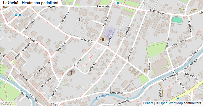 Ležácká - mapa podnikání