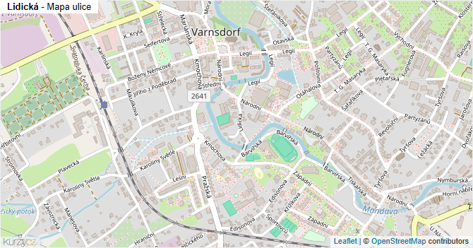 Lidická - mapa ulice