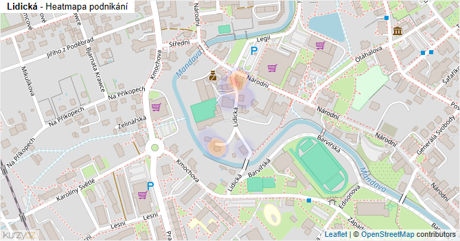 Lidická - mapa podnikání