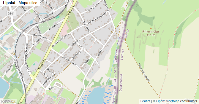 Lipská - mapa ulice
