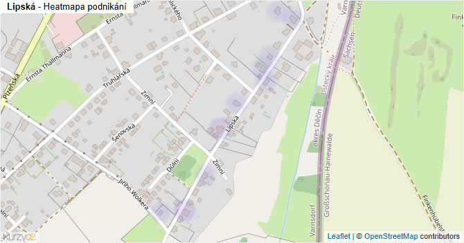 Lipská - mapa podnikání