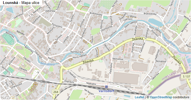 Lounská - mapa ulice