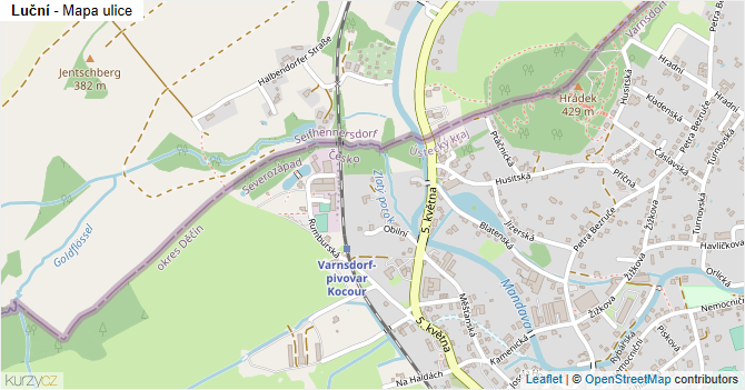 Luční - mapa ulice