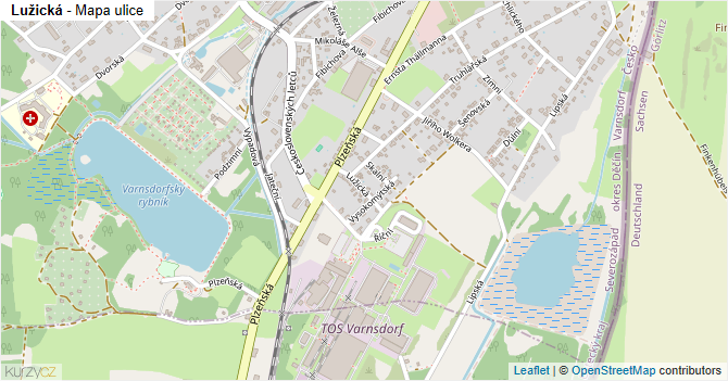 Lužická - mapa ulice