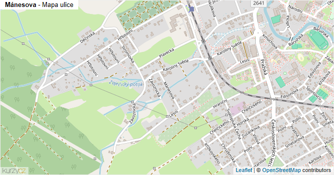 Mánesova - mapa ulice