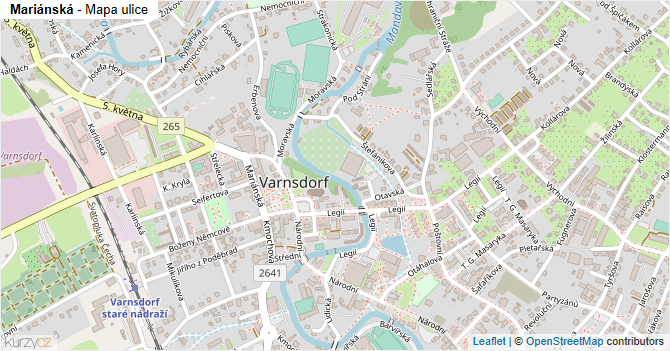 Mariánská - mapa ulice