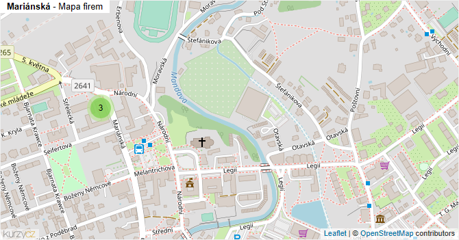 Mariánská - mapa firem