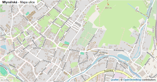 Mlynářská - mapa ulice