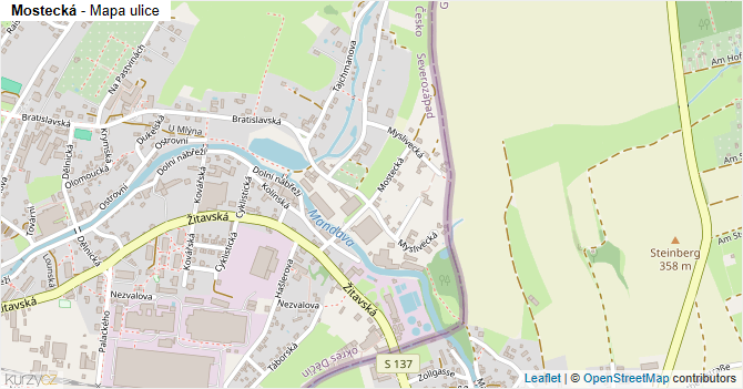 Mostecká - mapa ulice