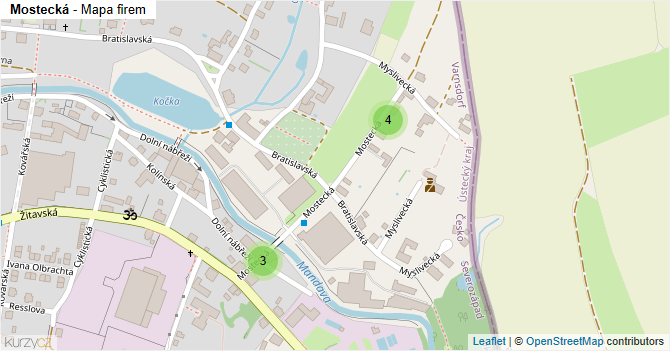 Mostecká - mapa firem