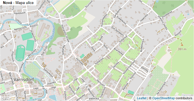 Nová - mapa ulice