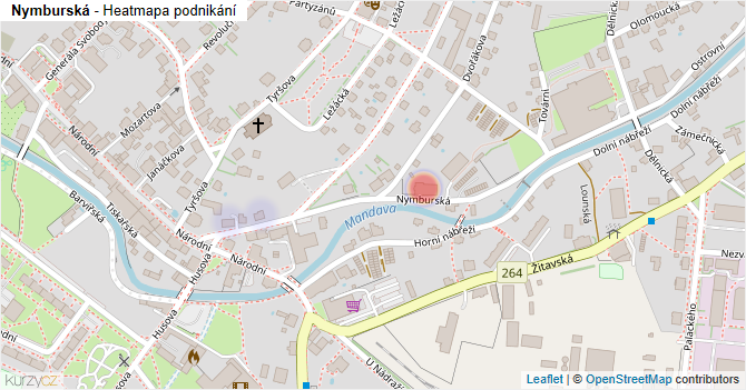 Nymburská - mapa podnikání