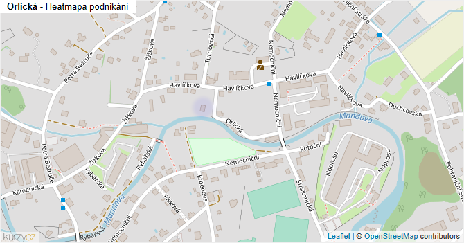 Orlická - mapa podnikání