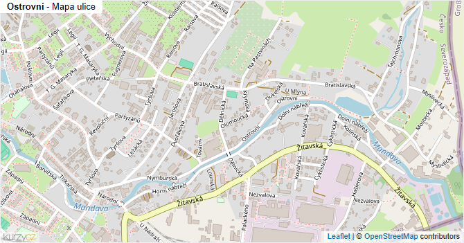 Ostrovní - mapa ulice