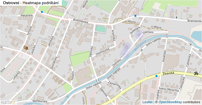Ostrovní - mapa podnikání