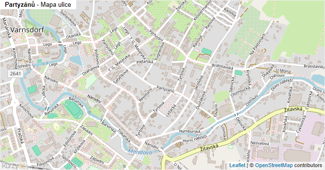 Partyzánů - mapa ulice