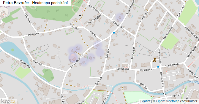 Petra Bezruče - mapa podnikání