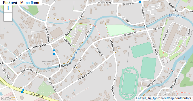 Písková - mapa firem