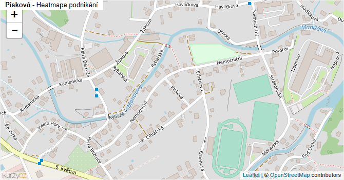 Písková - mapa podnikání