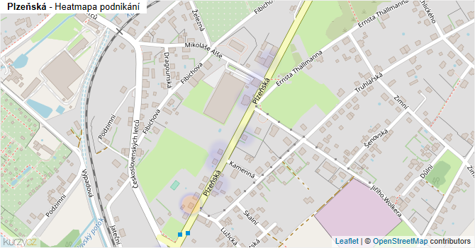 Plzeňská - mapa podnikání