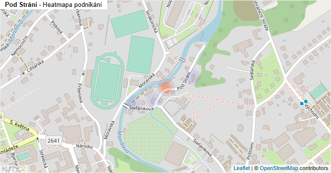Pod Strání - mapa podnikání