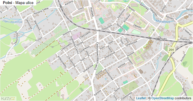 Polní - mapa ulice