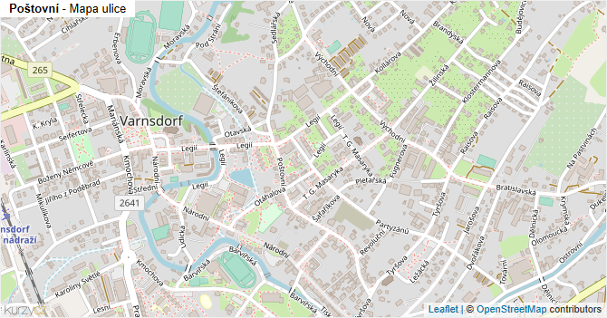 Poštovní - mapa ulice