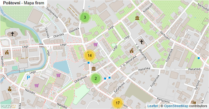 Poštovní - mapa firem