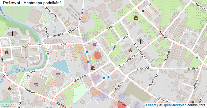 Poštovní - mapa podnikání
