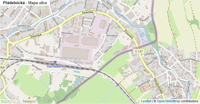 Přádelnická - mapa ulice