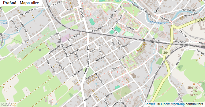 Prašná - mapa ulice
