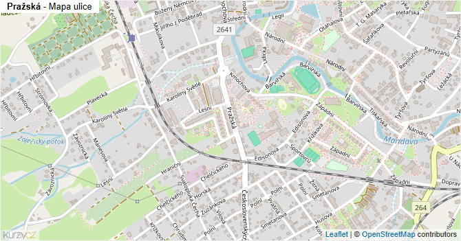 Pražská - mapa ulice