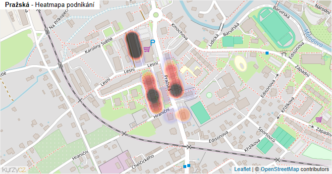 Pražská - mapa podnikání