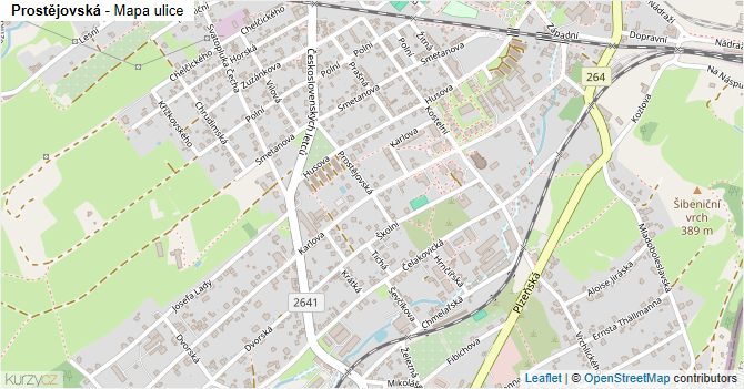 Prostějovská - mapa ulice