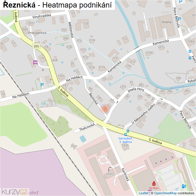 Mapa Řeznická - Firmy v ulici.