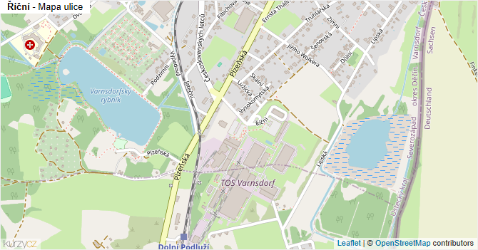 Říční - mapa ulice