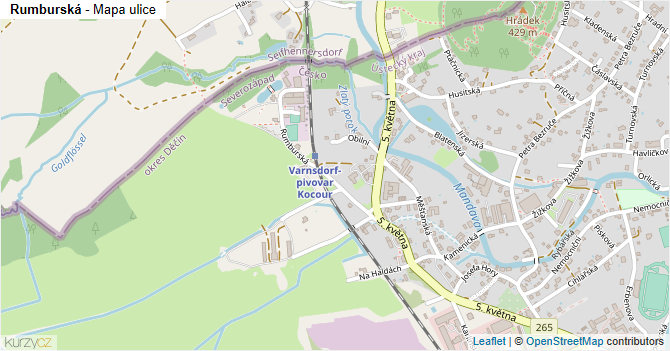 Rumburská - mapa ulice