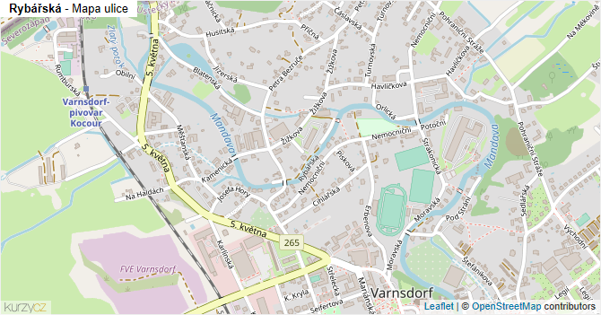 Rybářská - mapa ulice