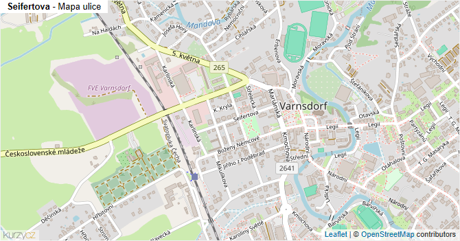 Seifertova - mapa ulice