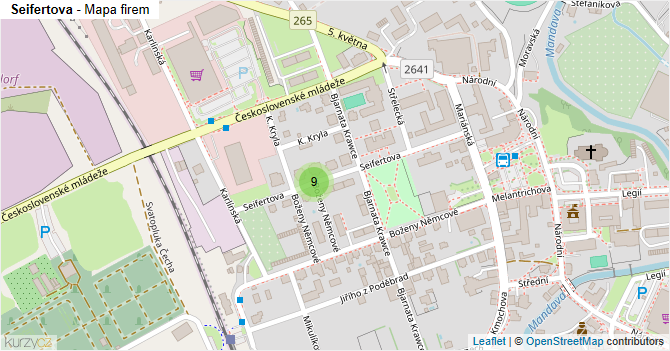 Seifertova - mapa firem